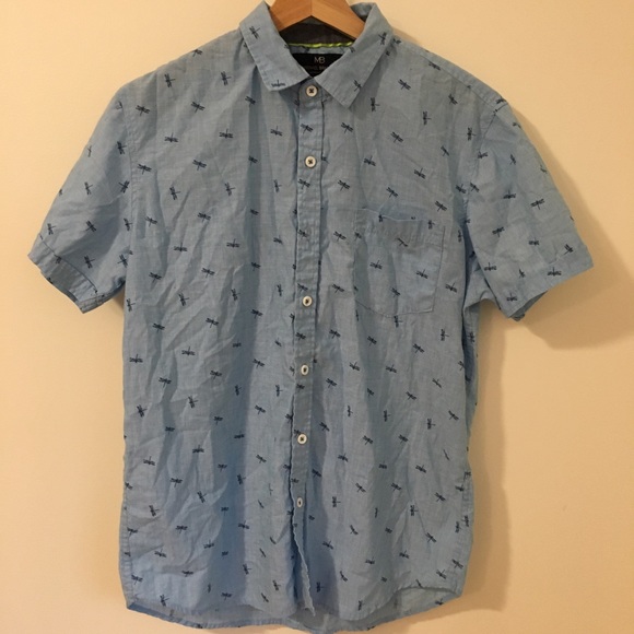 Michael Brandon Other - Dragonfly Graphic Button Up Tee